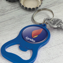 Load image into Gallery viewer, Chevron Bottle Opener Key Ring