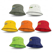 Load image into Gallery viewer, Custom Printed Corporate Gifts Bucket Hat - Black Sandwich Trim