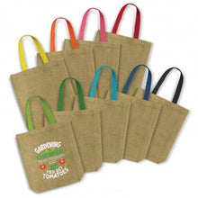 Load image into Gallery viewer, custom printed jute bag