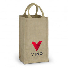 Load image into Gallery viewer, Jute Four Bottle Wine Carrier