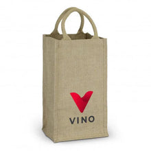 Load image into Gallery viewer, Jute Four Bottle Wine Carrier