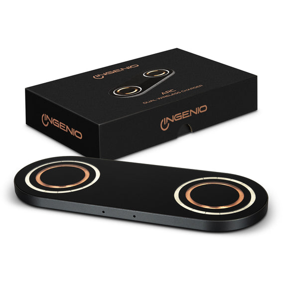 Custom printed INGENIO Arc Dual Wireless Charger with logo 