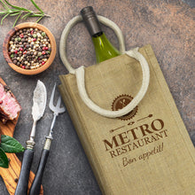 Load image into Gallery viewer, Donato Jute Double Wine Carrier
