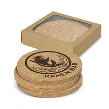 Load image into Gallery viewer, Custom Printed Corporate Gifts Oakridge Cork Coaster Round Set of 4
