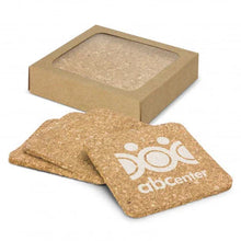 Load image into Gallery viewer, Custom Printed Corporate Gifts Oakridge Cork Coaster Square Set of 4
