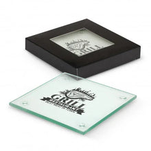 Load image into Gallery viewer, Custom Printed Corporate Gifts Venice Glass Coaster Set of 2 - Square
