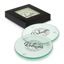 Load image into Gallery viewer, Custom Printed Corporate Gifts Venice Glass Coaster Set of 4 - Round
