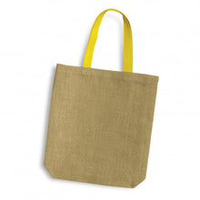 Load image into Gallery viewer, Thera Jute Tote Bag - Coloured Handles
