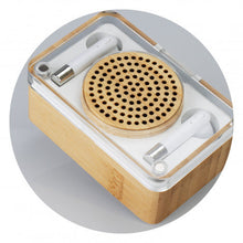 Load image into Gallery viewer, Bamboo Wireless Speaker &amp; Earbud Set
