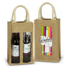 Load image into Gallery viewer, Serena Jute Double Wine Carrier
